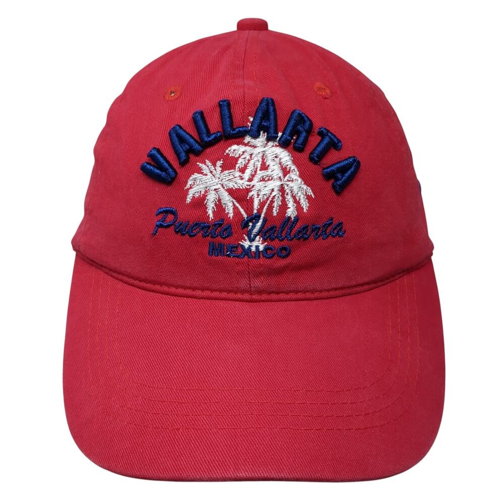 Puerto Vallarta Mexico Slideback Baseball Cap Red One Size Adjustable 6 Panel